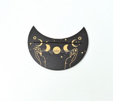 Moon Phase With Hand Moon Shape Card Holder