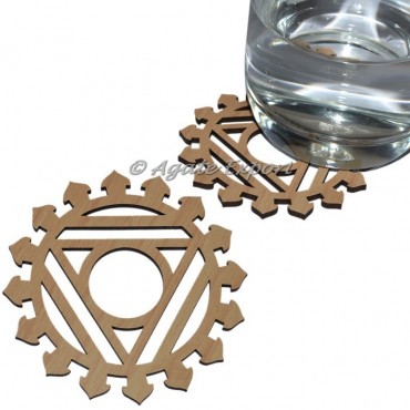 Throat Chakra Wooden Coaster