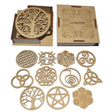 Assorted Design Wooden Coaster