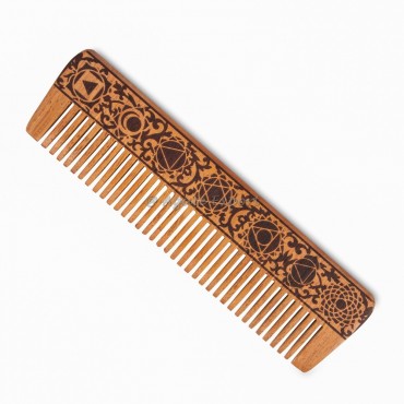 Chakra Symbols Neem Wood Comb