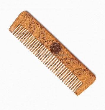 Triple Moon With Flower Of Life Need Wood Comb