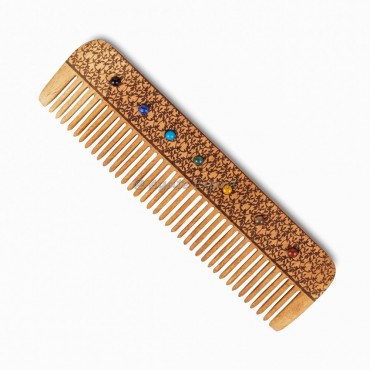 Seven Chakra Stones Neem Wood Comb