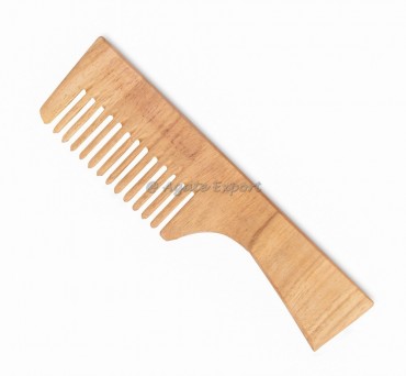 Neem Wooden Comb With Hand Handle And Wide Tooth For Proper De-Tangling