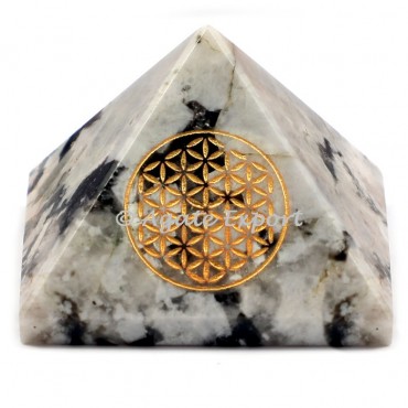 Rainbow Moonstone Flower life Pyramids