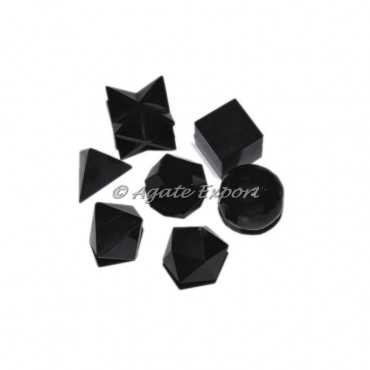 Black Agate Geometry Set With Gift Box