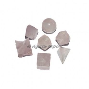 Rose Quartz  Geometry Set With Gift Box