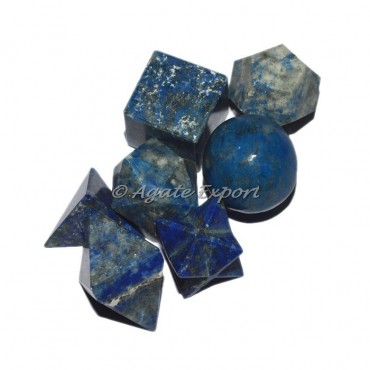 Lapis Lazuli Geometry Set With Square Gift Box