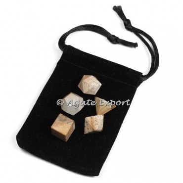 Picture Jasper Geometry Set with Velvet Pouch