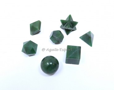 Dark Green Aventurine Geometry Set 7 Pcs