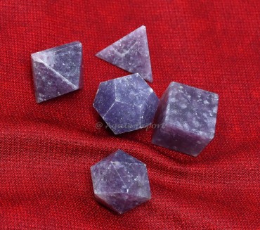 Lepidolite Geometry Set 5 Pcs