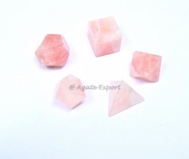 Rose Quartz Geometry Set 5 Pcs