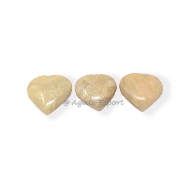 Cream Moonstone Puffy Hearts