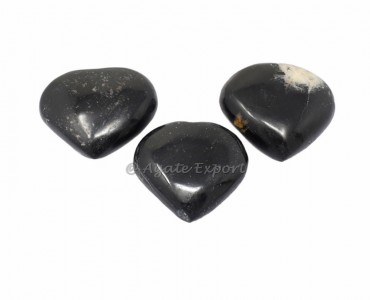 Black Tourmaline Puffy Hearts