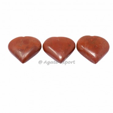 Red Jasper Puffy Hearts