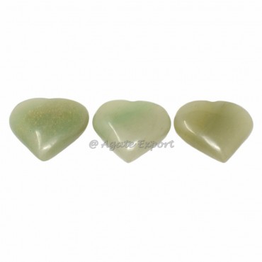 Green Aventurine Puffy Hearts