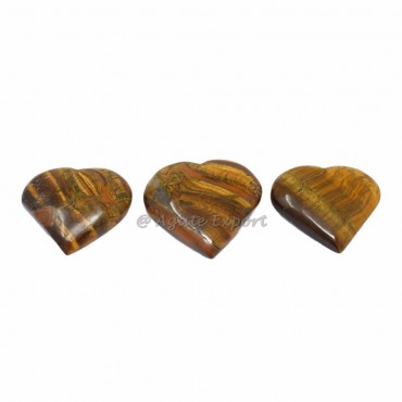 Tiger Eye Puffy Hearts