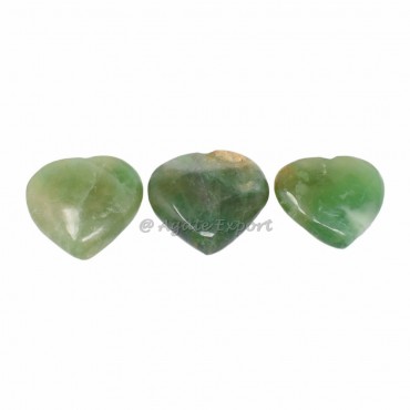 Green Fluorite Puffy Hearts