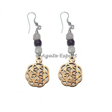 Flower of Life Quartz Earring