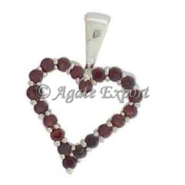 Red Jasper Stone Heart Shape Pendants