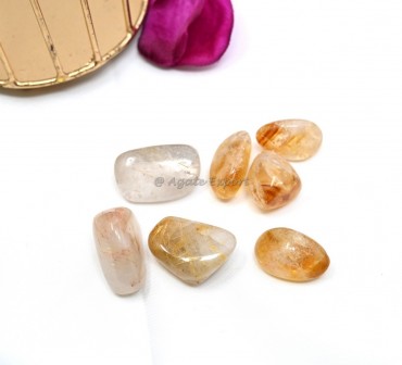 Golden Rutile Quartz Tumbled Stones