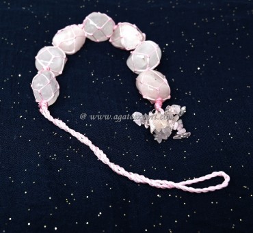 Rose Quartz Tumbled Stones for Car Hanging and Door Hanging