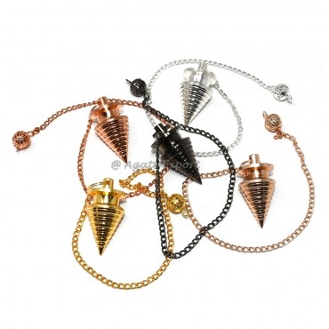 Twisted Coil Cone Plated Metal Pendulum