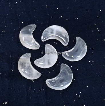 Crystal Quartz Crescent Moon