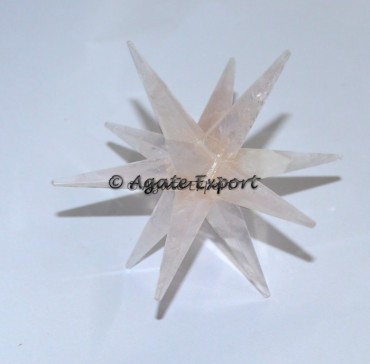 Rose Quartz 12 Points Merkaba Star