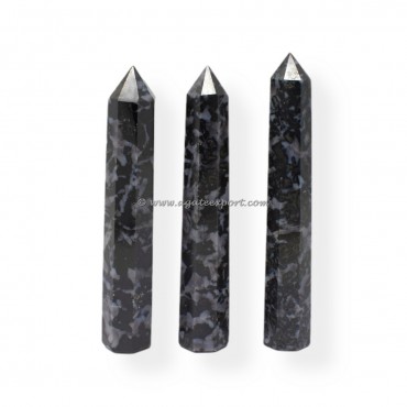 Indigo Gabbro Jasper Obelisk Crystals Point