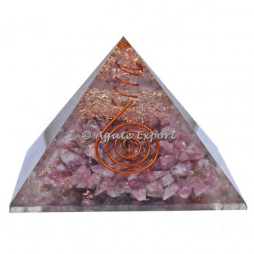 Lepidolite Healing Orgonite Pyramids with Crystal Point