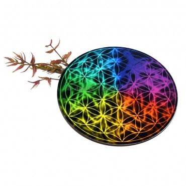 7 Chakra Flower Of Life MDF Coaster