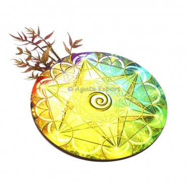 Metatron 7 Chakra MDF Coaster