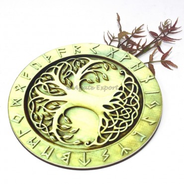 Tree Of Life With Runic Symbol MDF Coaster