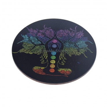 Buddha 7 Chakra Spiral MDF Coaster