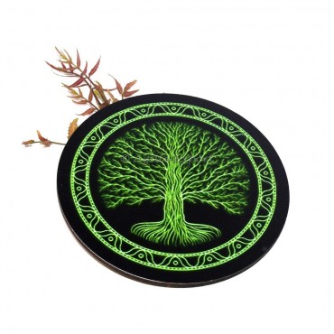 Green Tree Of Life Printed Coaster