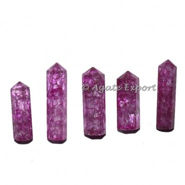 Pink Crackle Crystal Healing Point