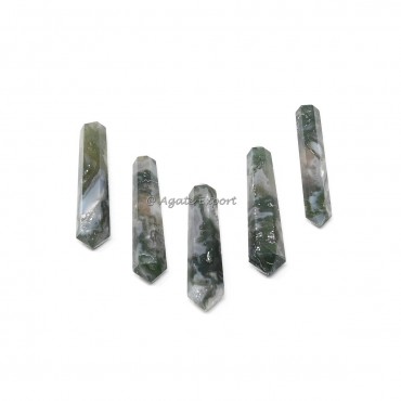 Moss Agate Terminated Pencil Point