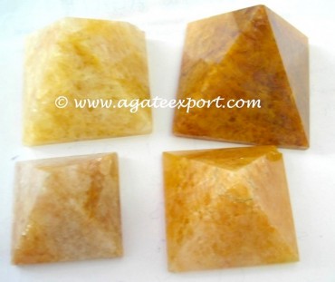 Golden Quartz Pyramids