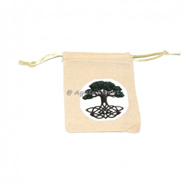 Tree Of Life Printed Cotton Pouch