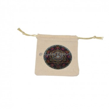 Mandala Star Cotton Pouch