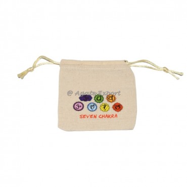 Seven Chakra Printed Cotton Pouch