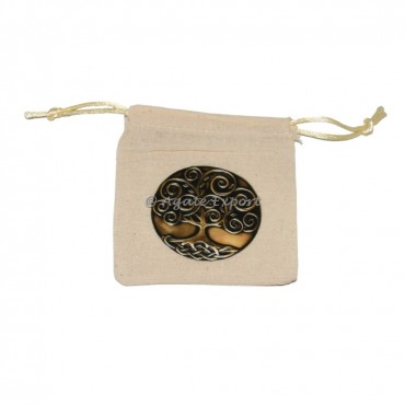 Tree Of Life Black Cotton Pouch