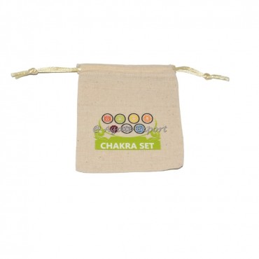 7 Chakra Green Printed Cotton Pouch