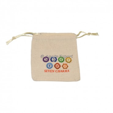 7 Chakra Symbols Printed Pouch