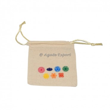 7 Chakra Printed Cotton Pouch