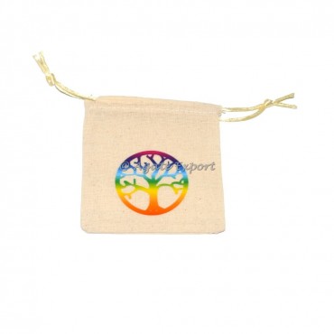 Tree Of life printed seven chakra pouch