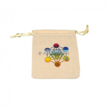 Metatron Printed Chakra Color Pouch