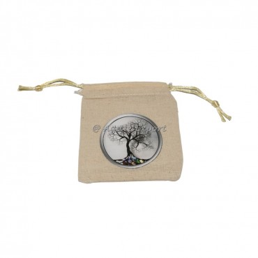 Tree of life with Accent printed cotton pouch