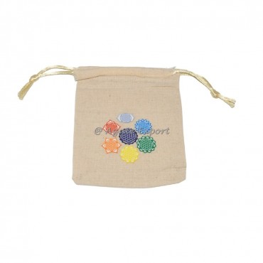 7 Chakra Flower of life printed pouch