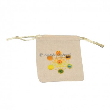 Chakra With Metatron printed pouch